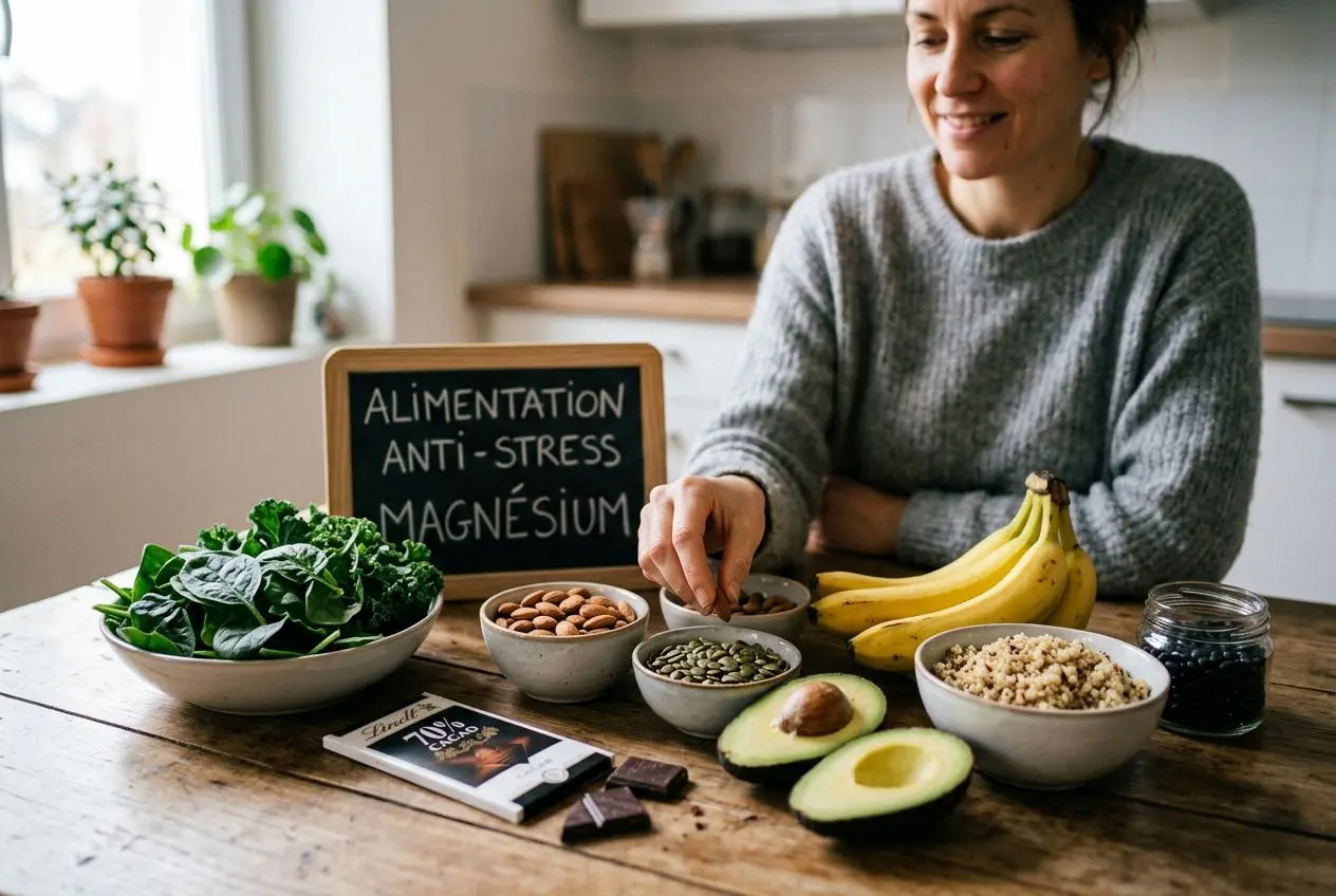 Aliments riches en magnésium et nutriments anti-stress