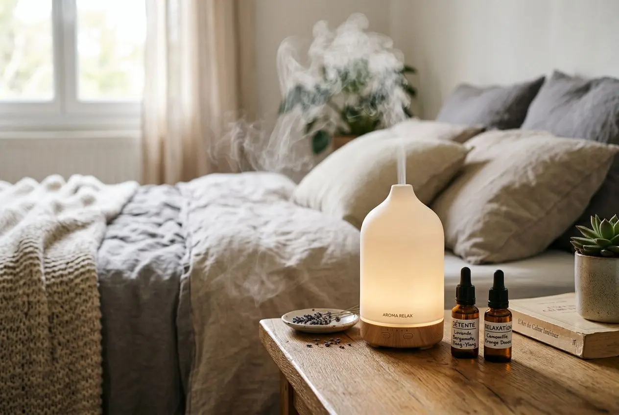 Préparation d'une synergie d'huiles essentielles anti-stress pour diffusion