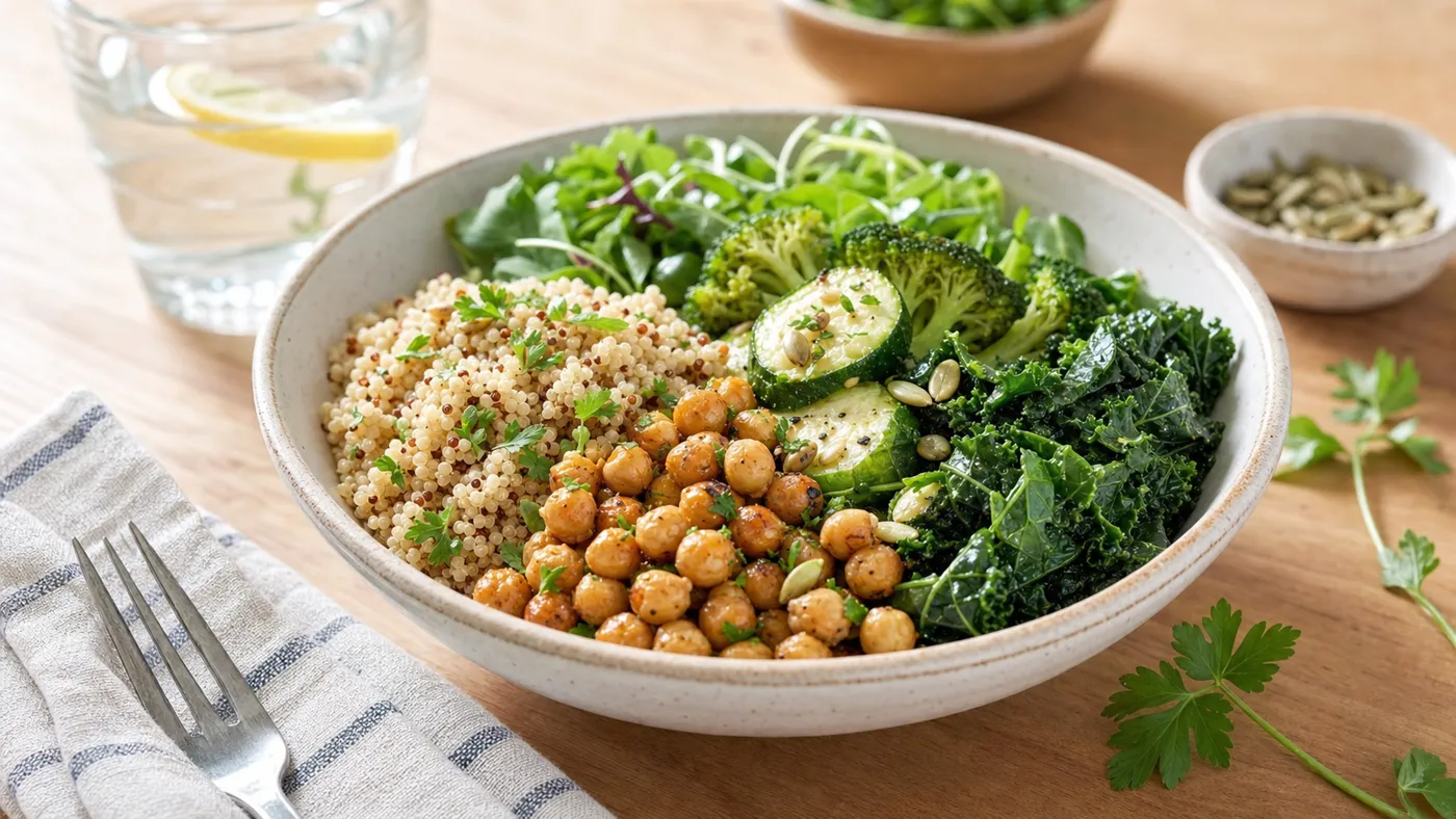 Assiette équilibrée à charge glycémique maîtrisée